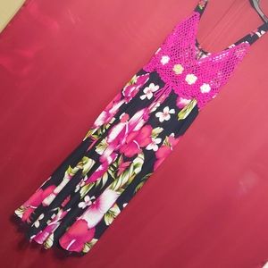 Hawaiian print maxi dress